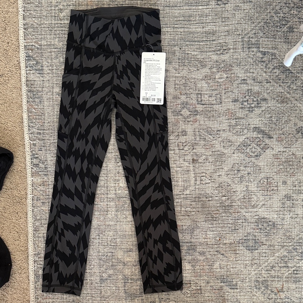 lululemon athletica Black and Gray Patterned Leggings